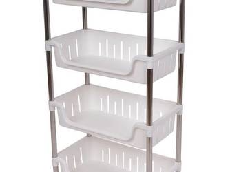 Mobilny regał do składowania z 4 półkami, wys. 93 cm