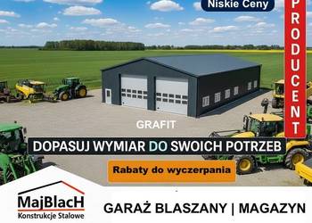 Grafitowy Garaż Blaszany Dwuspadowy – Duża Hala - Magazyn – Maj-BlacH