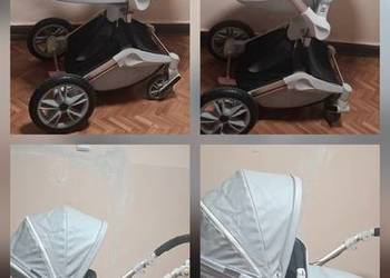 Wózek Hot Mom obrotowy 360 2w1  eko skóra sza