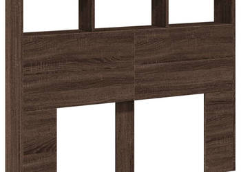 Zagłówek z półkami i LED brązowy dąb 120x17x102 cm WM-839195