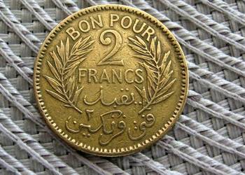 Tunezja Francuska 2 Franki 1945r - ( Bon Pour )