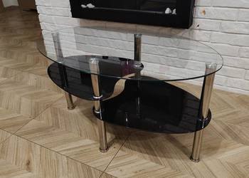 Stolik kawowy 90x60 owal 2 półki