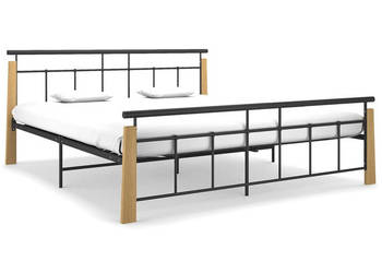 Łóżko Czarne Metalowe Rama Łóżka Metalowa Ze Stelażem 180x200 cm WM-324902