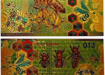 Pszczoła Miodna banknot pozłacany 013 Pszczoła Miodna banknot pozłacany 013