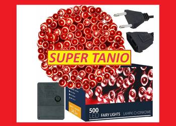 LAMPKI 500 LED NA CHOINKĘ ZEW/WEW 34,5m CZERWONE