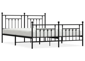 Łóżko Metalowe Czarne Rama Łóżka Ze Stelażem 180x200 cm WM-353559