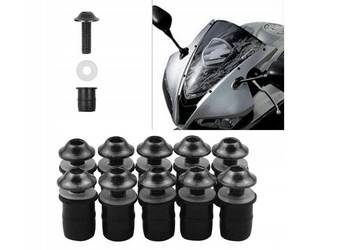 ŚRUBA 10 SZT. M-5 Z TULEJĄ DO OWIEWKI MOTOCYKLA KOLOR CZARNY