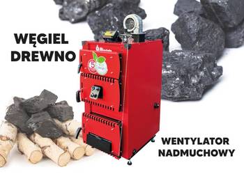 Kocioł piec NADMUCHOWY na WĘGIEL + DREWNO 5 klasa 27 kW