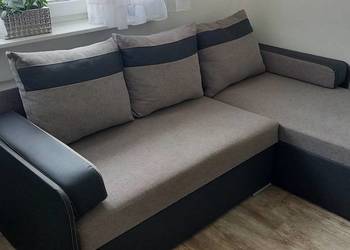 Narożnik rozkładany szary łóżko wypoczynek