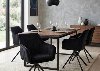 Czarne Krzesło Tapicerowane Alex 360*, Wysyłka 24H, Dostawa 0zł!