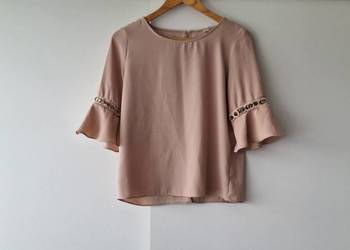 Śliczna bluzka pudrowy róż rękaw 3/4 River Island 34