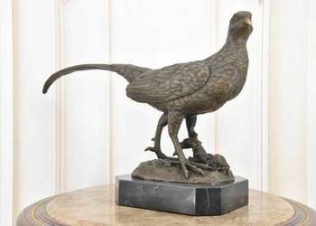 Duży Bażant Figura z brązu - Ptak Myśliwska Rzeźba - Prezent dla Myśliwego