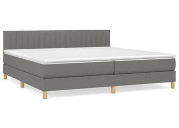 Łóżko kontynentalne z materacem ciemnoszara tkanina 200x200 cm WM-3140802
