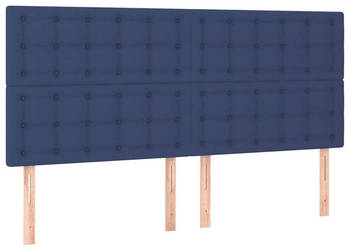 Zagłówek do łóżka z LED niebieski 180x5x118/128 cm tkanina WM-3122878