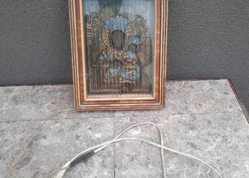 Stary obraz 3D podświetlany Matka z Dzieciątkiem Jan Paweł 2