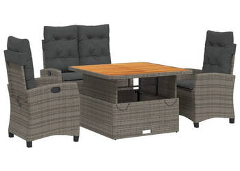 4-cz. zestaw mebli do ogrodu poduszki szary rattan PE WM-3277404