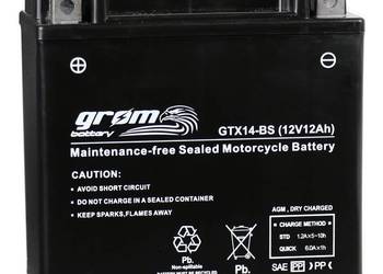 Akumulator motocyklowy 2V 12Ah 200A L+ GROM GTX14-BS 1