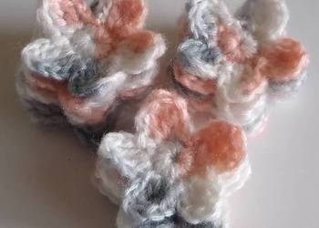 Aplikacje kwiaty, kwiatki szydełkowe Handmade zestaw 15 sztuk Wielobarwny