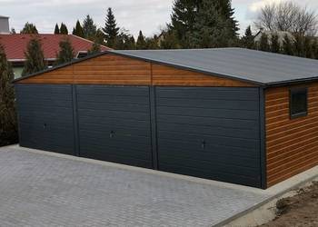 Garaż blaszany 9x5 drewnopodobny 2xokna GRATIS garaże blaszane Wiata
