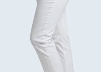 Damskie proste eleganckie białe bawełniane spodnie Bonprix 40/L