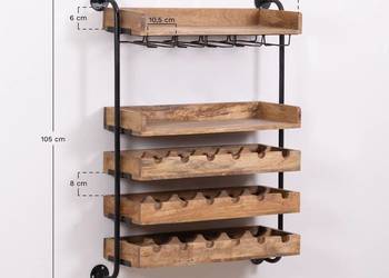 Rustykalna Wisząca półka na wino z drewna mango