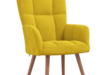 Fotel musztardowy obity aksamitem WM-328058