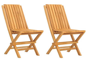 Składane krzesła ogrodowe 2 szt. 47x47x89 cm drewno tekowe WM-362757