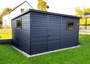 Domek ogrodowy 4×3 m – ciemny grafit matowy