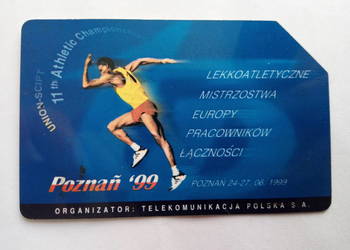 Karta telefoniczna przedstawiająca lekkoatletykę 25 impulsów