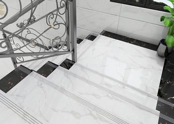 Płytki na schody 120x30 MARMUR WYSOKI POŁYSK ryfle