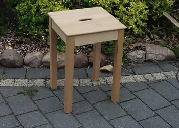 Solidny Drewniany Taboret / Stołek – Styl Skandynawski / Loft