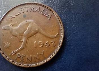 Stare monety 1 pens 1943 Australia