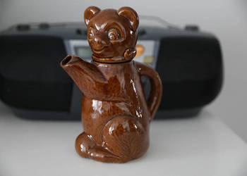 Miś - dzbanek i 5 kieliszków - porcelit