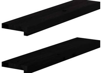 Parapety 2 szt. ciemnobrązowy 70x15x2 cm lite drewno dębowe WM-4009165