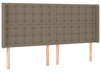 Zagłówek do łóżka z LED taupe 203x16x118/128 cm tkanina WM-3124508