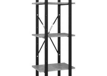 3-poziomowy regał na książki szarość betonu 40x30x105 cm WM-806491