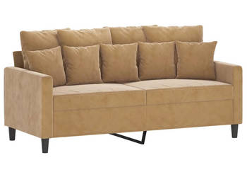 Sofa 2-osobowa brązowa 140 cm tapicerowana aksamitem WM-359310