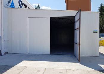 Blaszana montowana hala 8×11,5m – biała