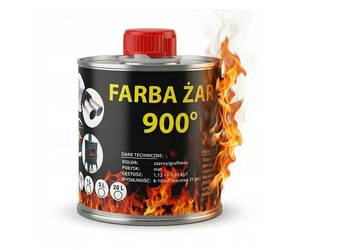 FARBA 0,5l KOMINKOWA LAKIER ŻAROODPORNA DO KOMINKÓW TRWAŁA