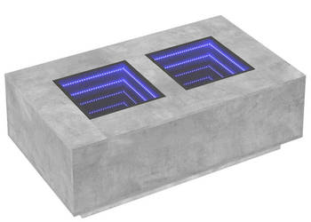 Stolik kawowy z LED Infinity szarość betonu 116x69x40 cm WM-3284059