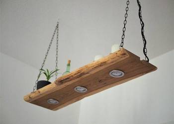 Lampa loft belka deska dębowa retro wisząca ozdobna NA WYMIAR