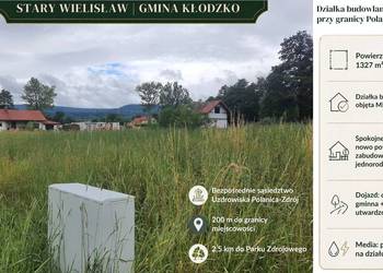 Działka budowlana 1327 m2, Stary Wielisław przy granicy z Polanicą-Zdrój