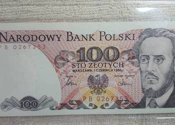 100 Złotych 1986 PB błędodruk