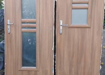Drzwi wewnętrzne brazowe z futryną oscieznica 80cm 70cm łazienkowe pokoju