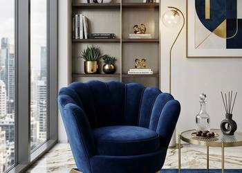 Fotel Muszelka Granatowy, Różne Kolory, Dostawa 0zł!