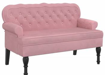 vidaXL Ławka z oparciem, różowa, 119,5x64,5x75 cm(SKU:372159)