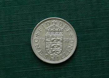 WIELKA BRYTANIA - 1 szyling (1958r) Herb Anglii