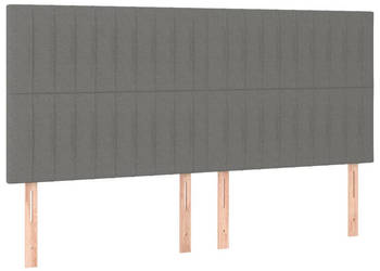 Zagłówek do łóżka z LED ciemnoszary 180x5x118/128 cm tkanina WM-3122677