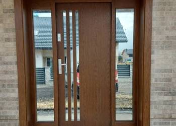 ++ Drzwi Zewnętrzne Wejściowe Drewniane Z DOSTAWKAMI++