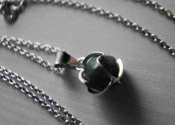 Naszyjnik srebro i zielony jadeit